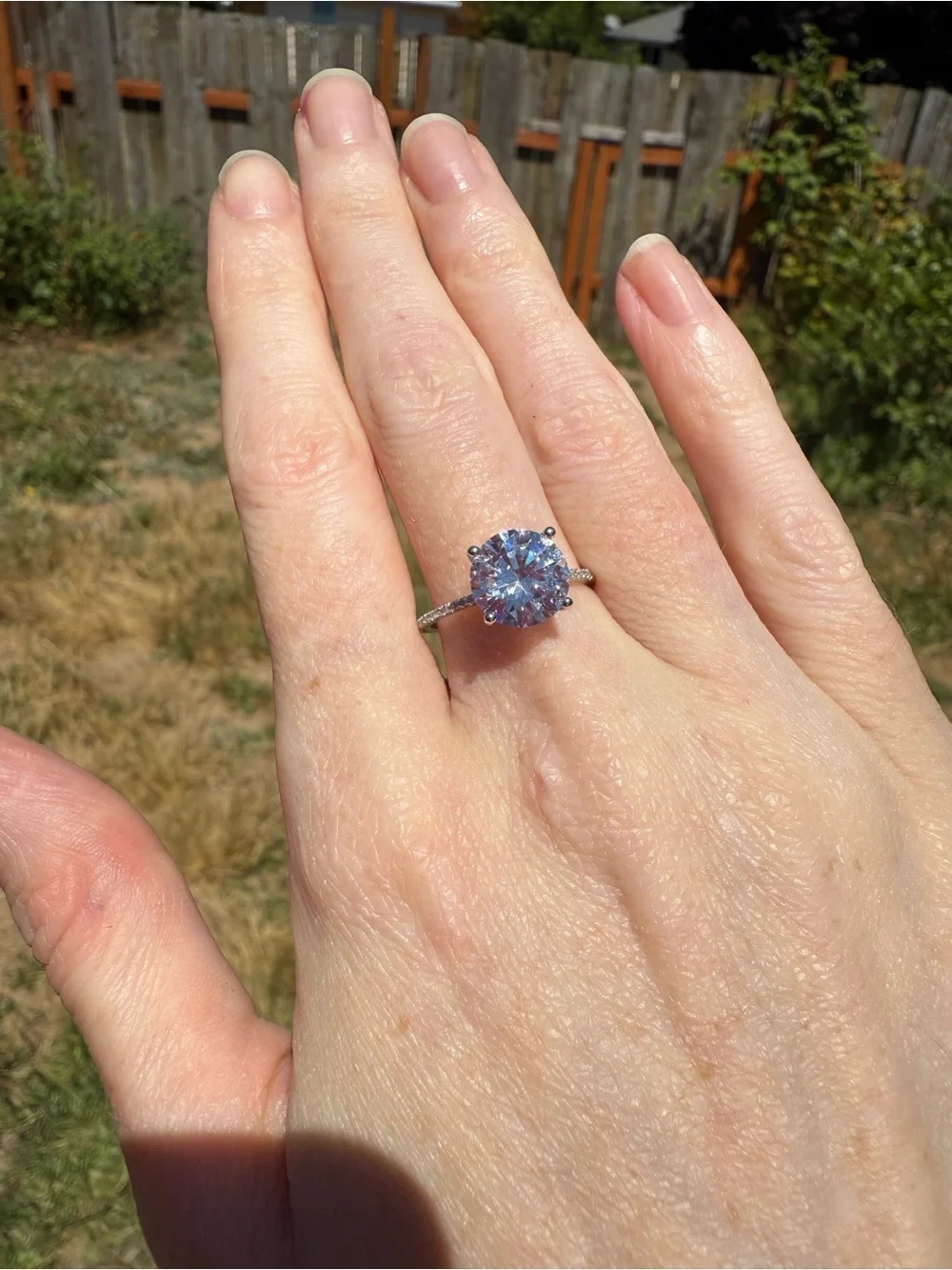Elegant Natural Zircon Silver Women's Ring